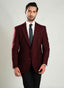 Lawrencepur maroon herringbone worsted tweed blazer for a stylish winter outfit.