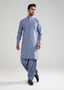 Indigo Blue Melange Kunhaar Summer Wash & Wear Shalwar Kameez