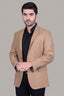 Peanut Brown Plain Tweed Blazer (SKU: 2210-00220-040-0-010) - Classic fit