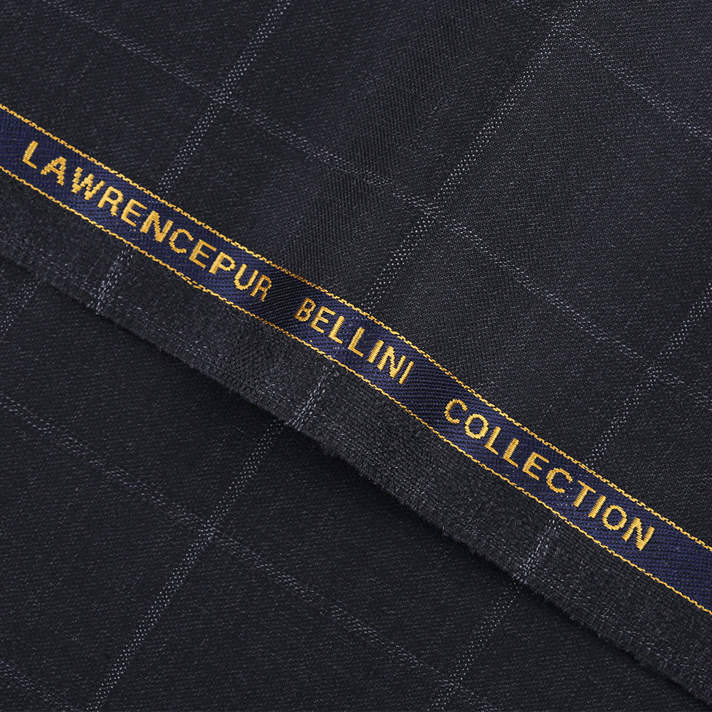 Big Checks-Charcoal Grey, S 100 Pure Wool, Bellini Suiting Fabric