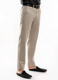 Plain-Stone, 100% Cotton Lycra Casual Trouser