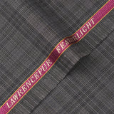 Glen Plaid Checks-Dark Grey, Featherlight Wool Blend / Poly Wool Suiting Fabric