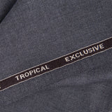 Plain-Steel Grey, Wool Blend, Tropical Exclusive Suiting Fabric
