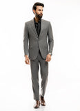 Self Check-Slate Grey,Poly Viscose Classic Suit