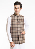 2240-00220-040-5-034 L-Waist Coat Worsted Tweed Wool Rich Brown Winter 1