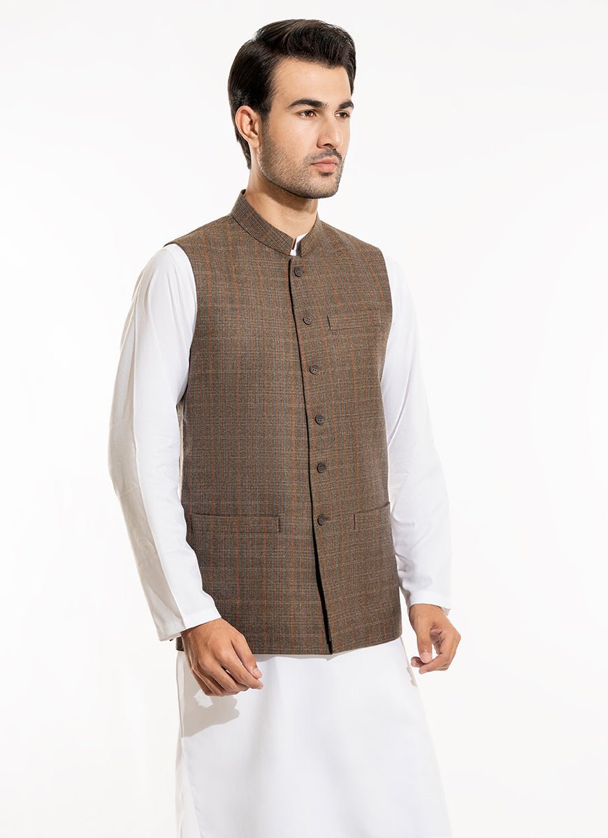 2240-00220-130-5-017 L-Waist Coat Worsted Tweed Wool Rich Multi Winter 2