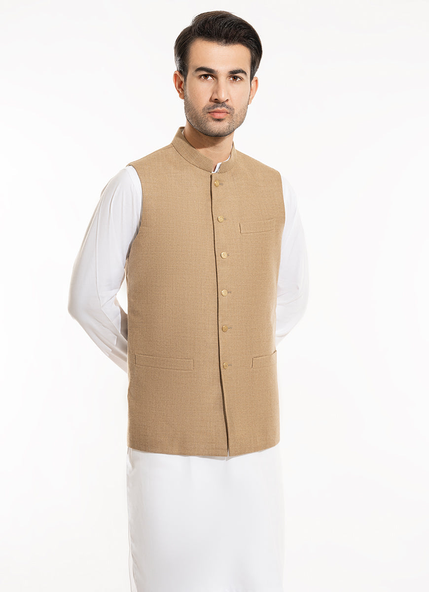 2240-00220-040-0-010 L-Waist Coat Worsted Tweed Wool Rich Brown Winter 3