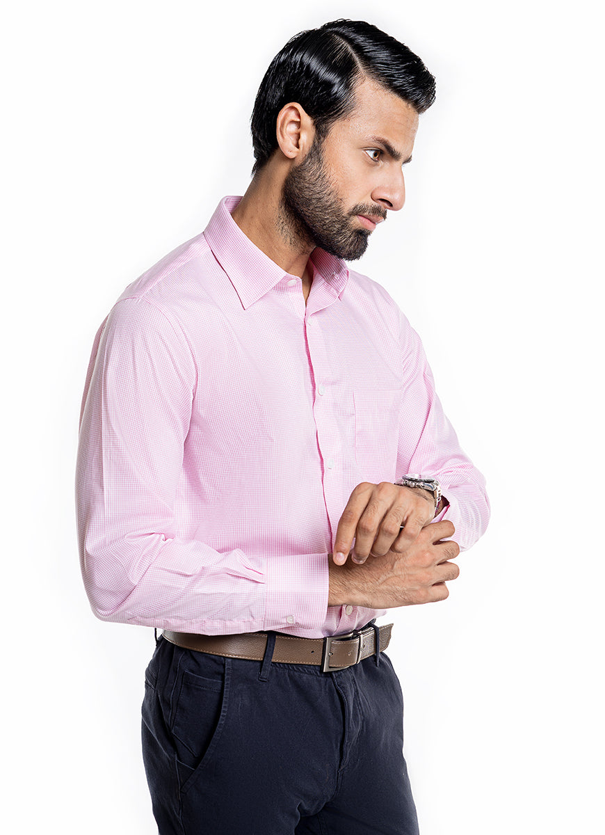 Micro Checks Pink, Charlie Formal Shirt