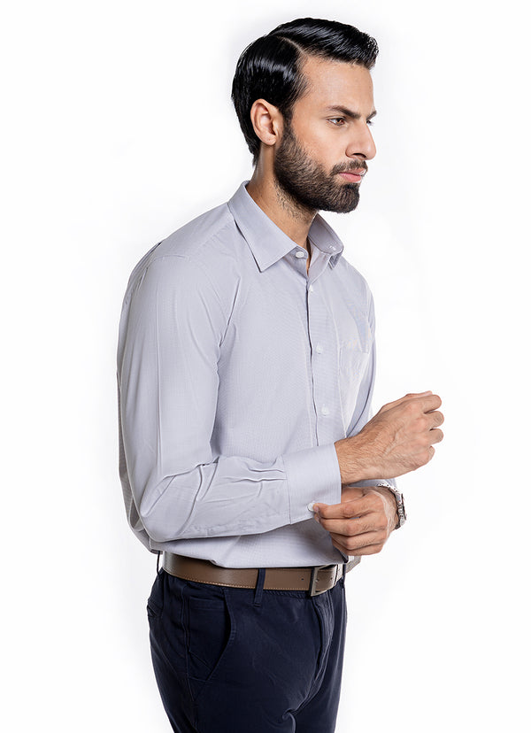 Textured Medium Grey Charlie Formal Shirt