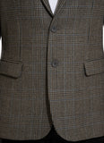 Glen Plaid Checks-Iron Grey, Worsted Tweed, Wool Rich, Classic Blazer