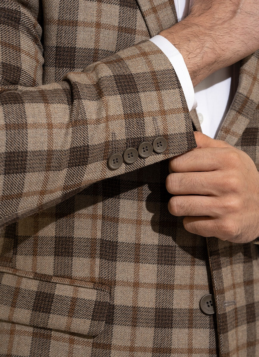 2210-00220-040-5-034 L-Jacket Worsted Tweed Wool Rich Brown Winter 2