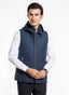 Lawrencepur Men's Plain Blue Wool Rich Worsted Tweed High Neck Hoodie
