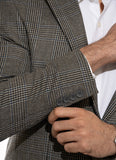 Glen Plaid Checks-Iron Grey, Worsted Tweed, Wool Rich, Classic Blazer