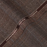 Glen Plaid Checks-Brunette Brown, Wool Blend, Tropical Exclusive Suiting Fabric