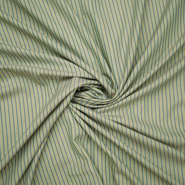 Light Green Stripes Lyla Wool Blend Women's Fabric