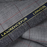 Broad Checks Medium Grey Linwool Fabric