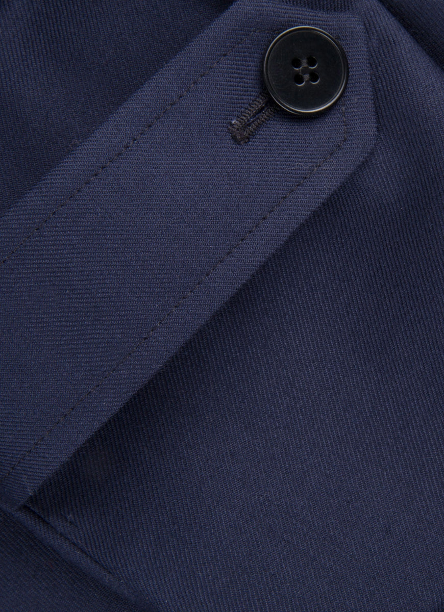 Plain Blue, Merino Wool, Superior Serge, Long Coat