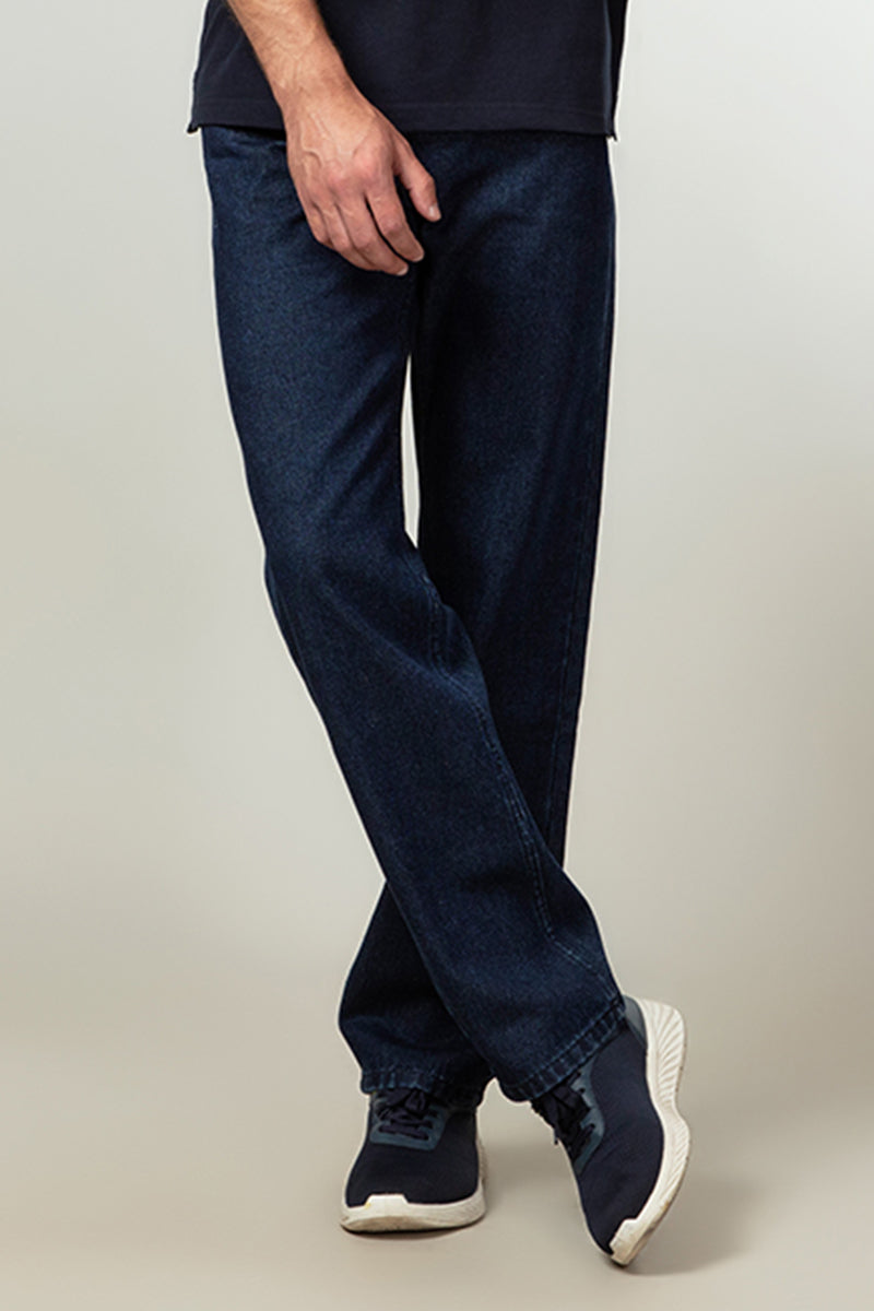 Dark Wash Straight Fit Rigid Denim Jeans Main image