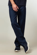 Dark Wash Straight Fit Rigid Denim Jeans