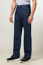 Dark Wash Straight Fit Rigid Denim Jeans