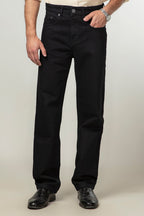 Black Straight Fit Rigid Denim Jeans
