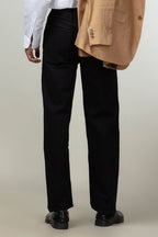 Black Straight Fit Rigid Denim Jeans