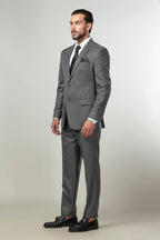 2-Piece Formal Suit Light Grey Plain