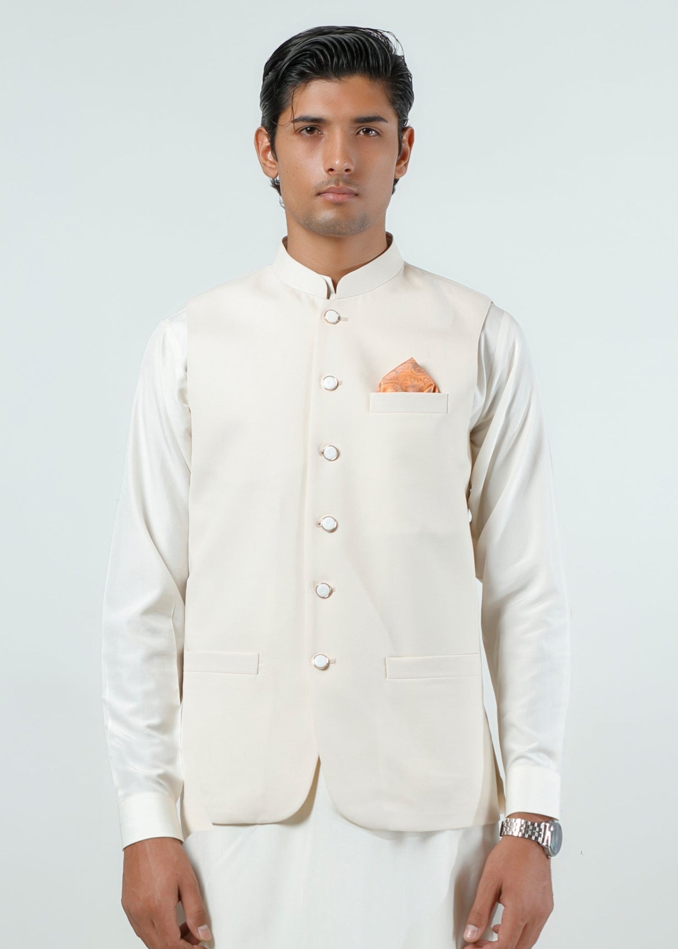 Waist Coat - Lyla Light Brown Plain