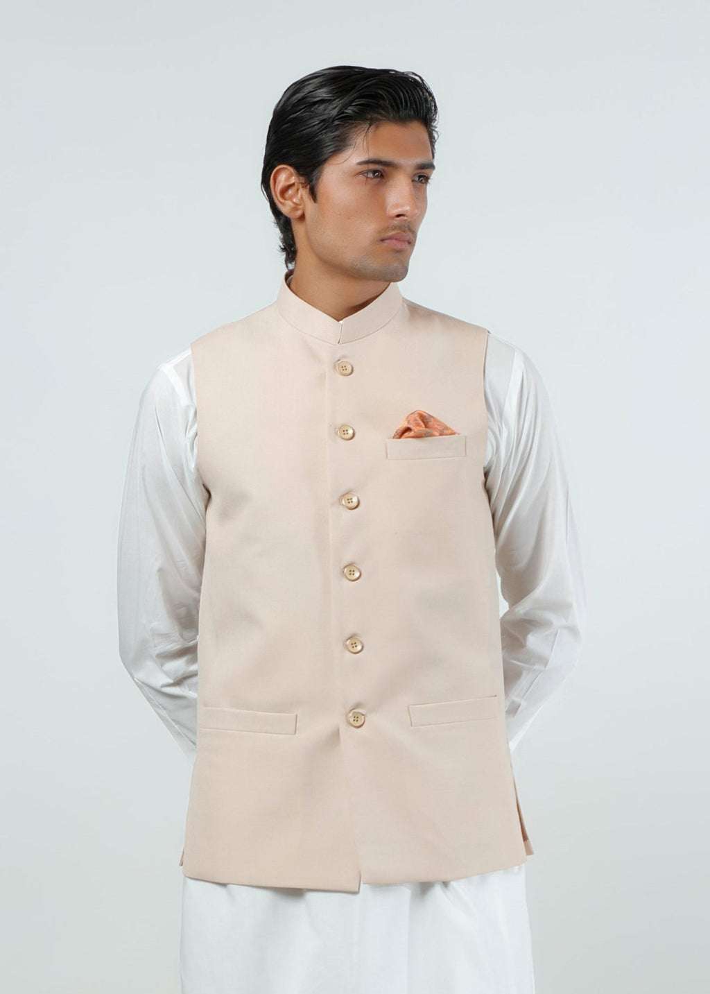 Waist Coat - Lyla Light Brown Plain