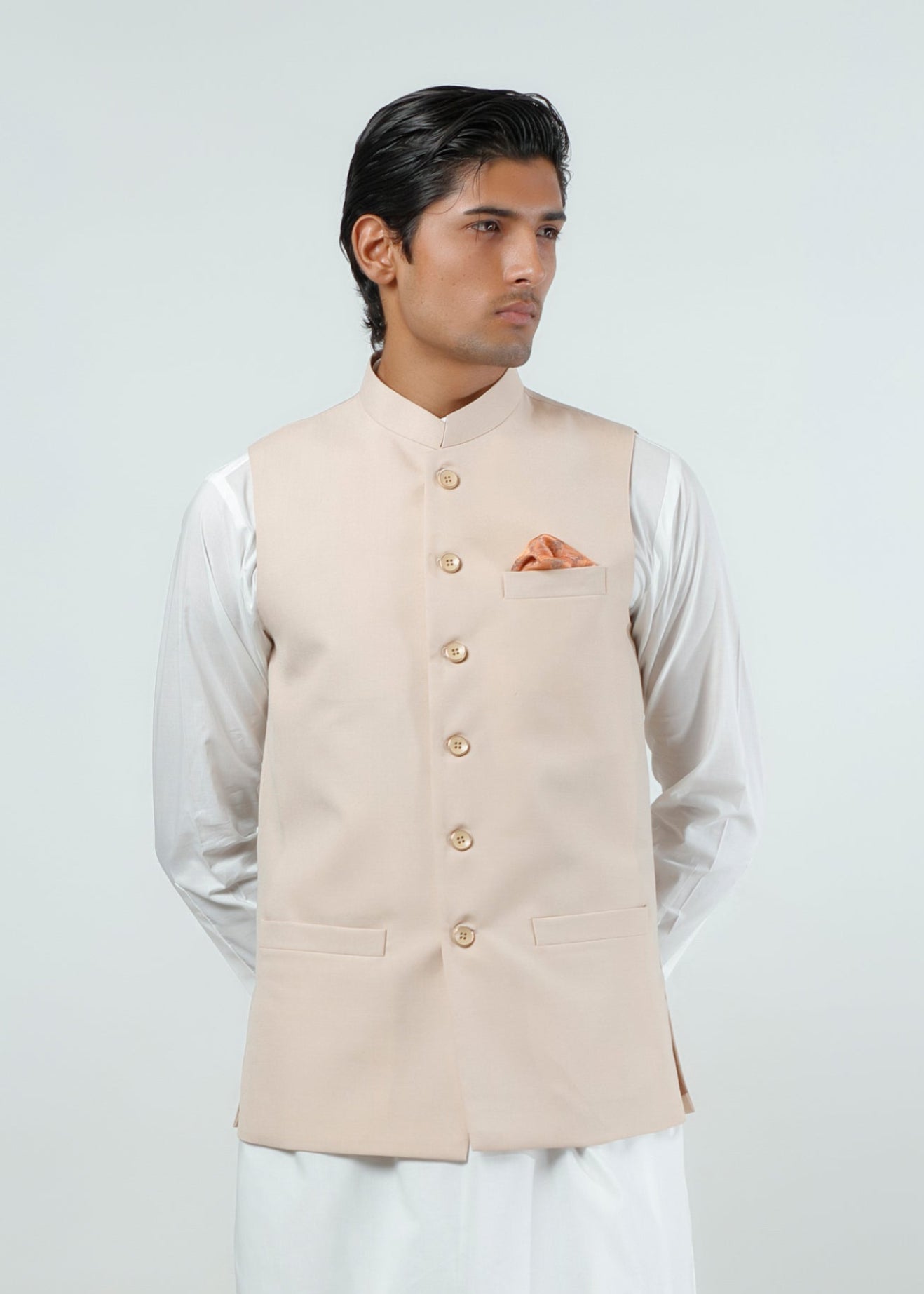 Waist Coat - Lyla Light Brown Plain