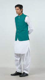 Waist Coat - Lyla Deep Green Plain