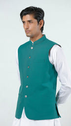 Waist Coat - Lyla Deep Green Plain