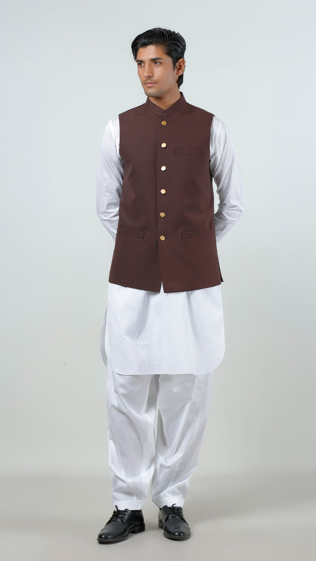 Waist Coat - Lyla Dark Brown Plain