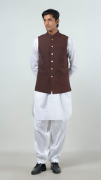 Waist Coat - Lyla Dark Brown Plain