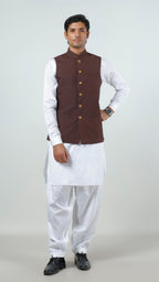 Waist Coat - Lyla Dark Brown Plain