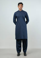 Plain Navy Blue Luxury Egyptian Cotton Shalwar Kameez