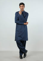 Plain Navy Blue Luxury Egyptian Cotton Shalwar Kameez