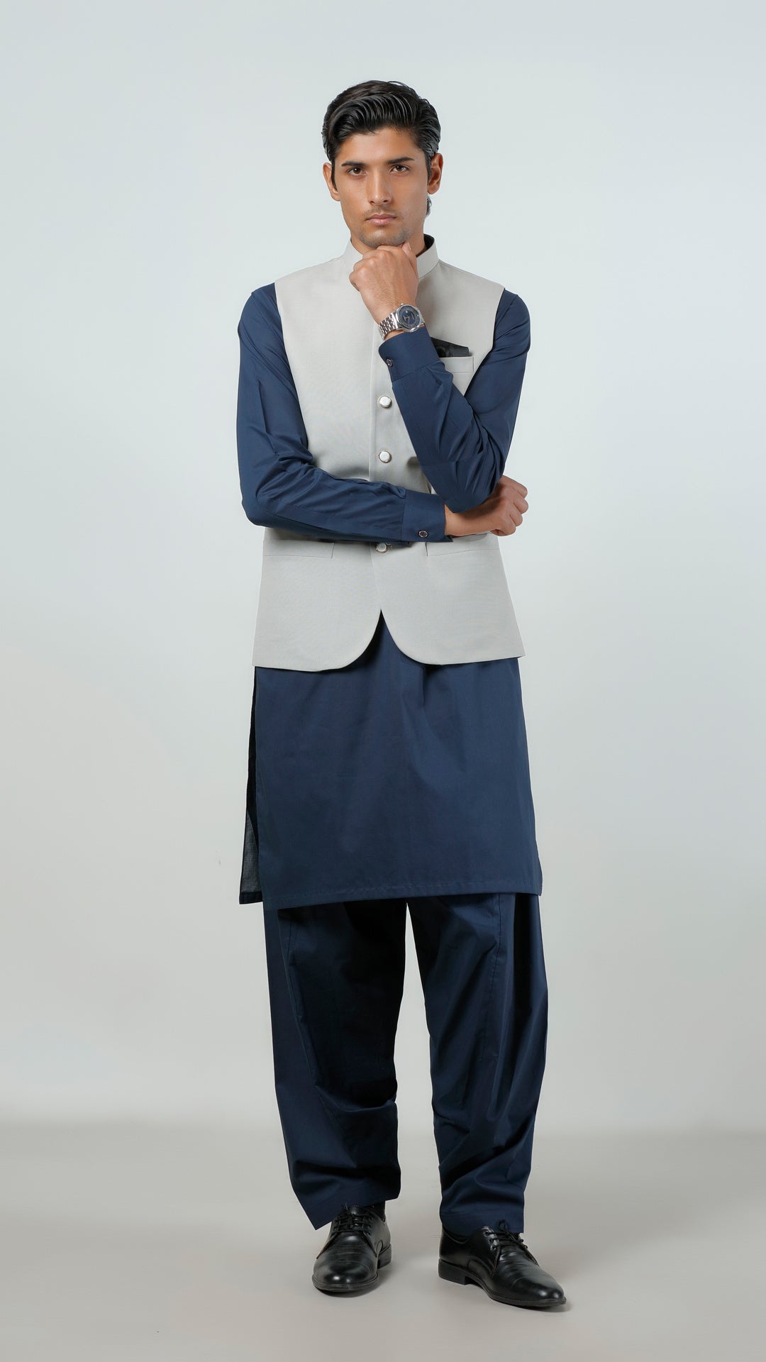 Waist Coat - Lyla Light Grey Plain
