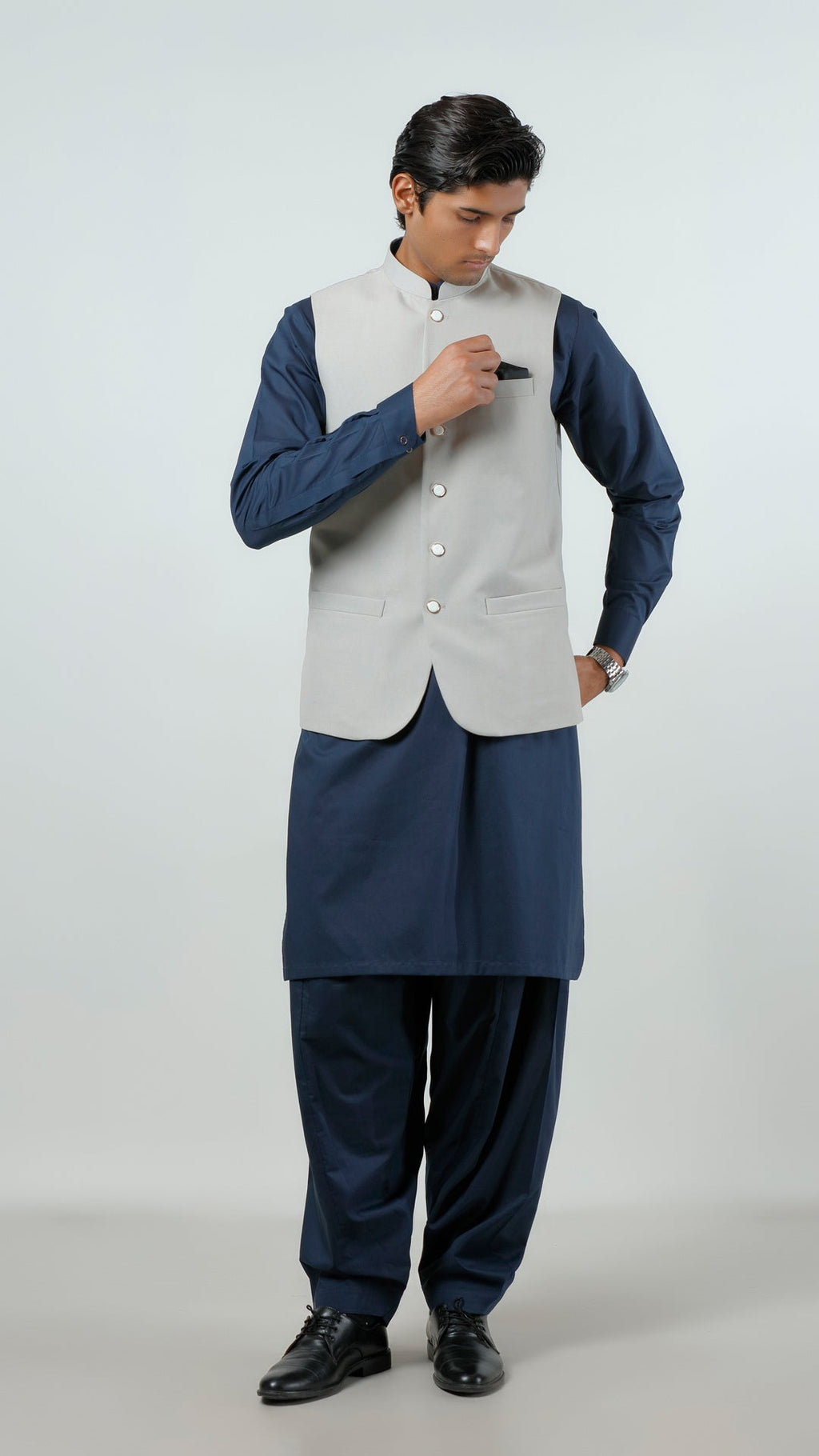Waist Coat - Lyla Light Grey Plain