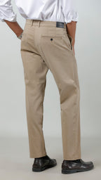 Casual Trouser - Adam Stretch Cotton Khaki Plain