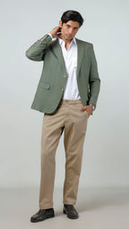 Casual Trouser - Adam Stretch Cotton Khaki Plain