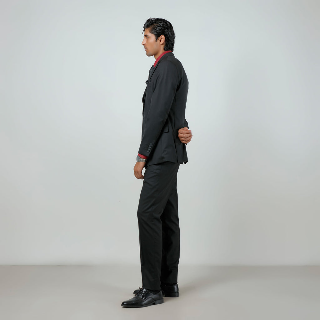 2-Piece Formal Suit Black Plain