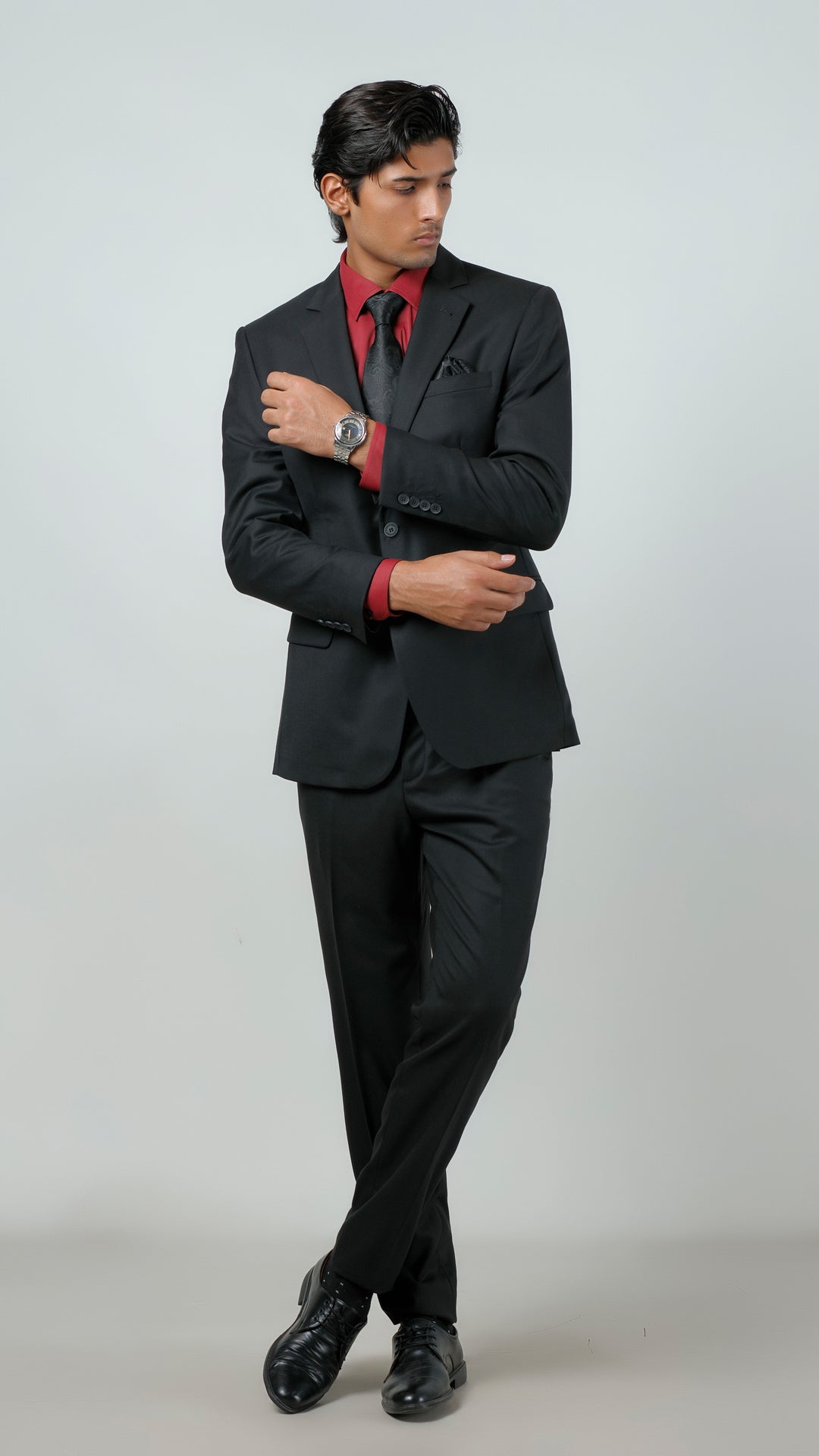 Florence Black Plain Formal 2 Piece Suit