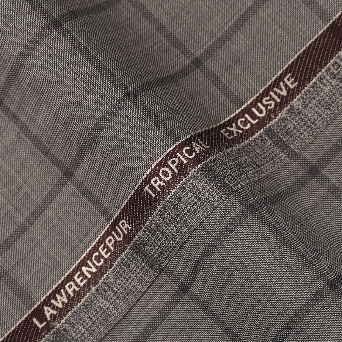 Windowpane Checks-Steel Grey, Wool Blend, Tropical Exclusive Suiting Fabric