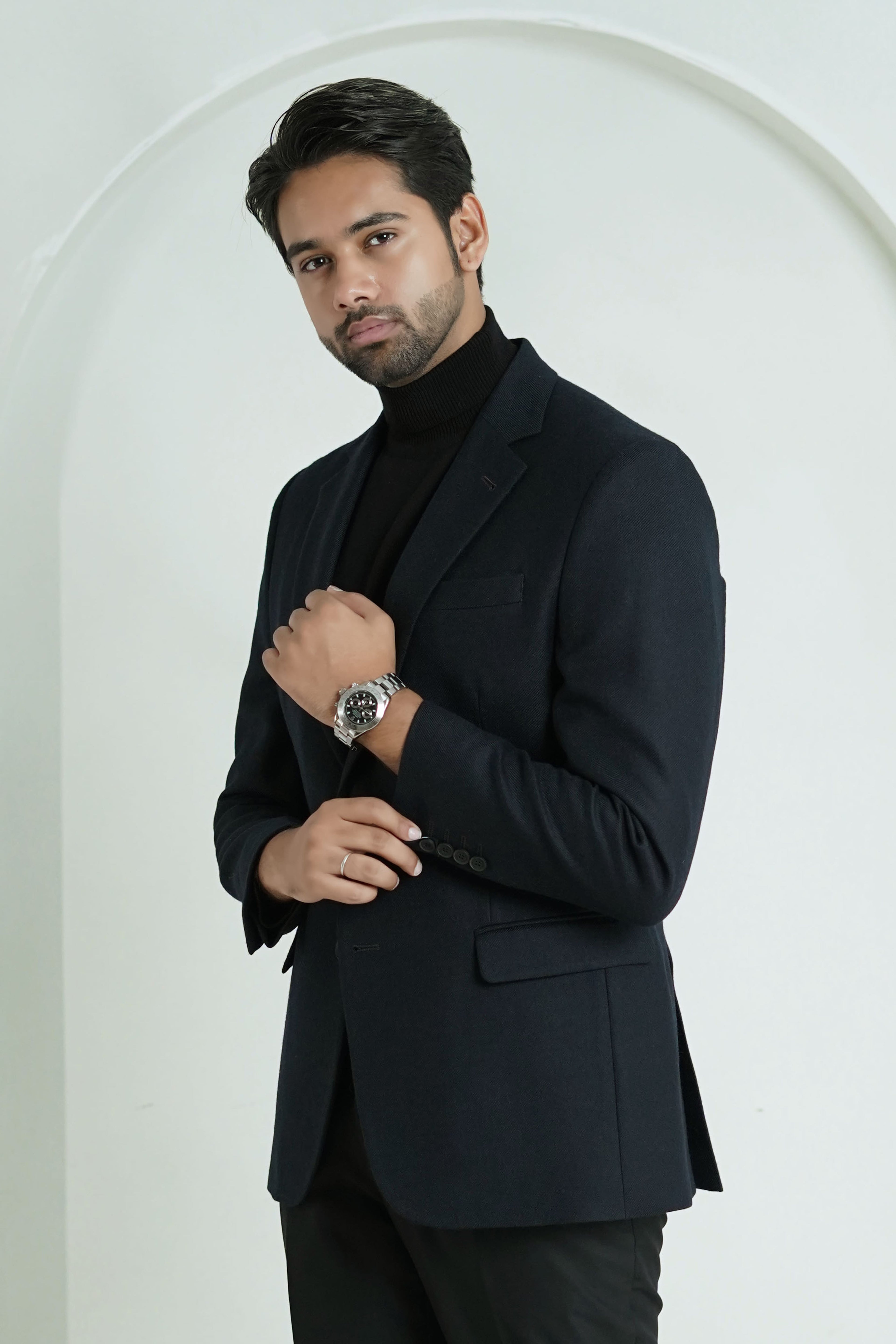 2210-00220-010-0-001 L-Jacket Worsted Tweed Wool Rich Black Winter 3