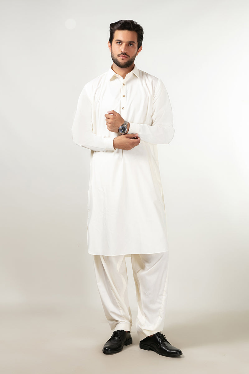 Shalwar Kameez - Signature PV Cream Plain Main image