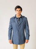 Plain Sky Blue, Wool Rich, Worsted Tweed Double Jackets
