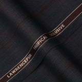 Big Checks-Charcoal Grey, Wool Blend, Tropical Exclusive Suiting Fabric