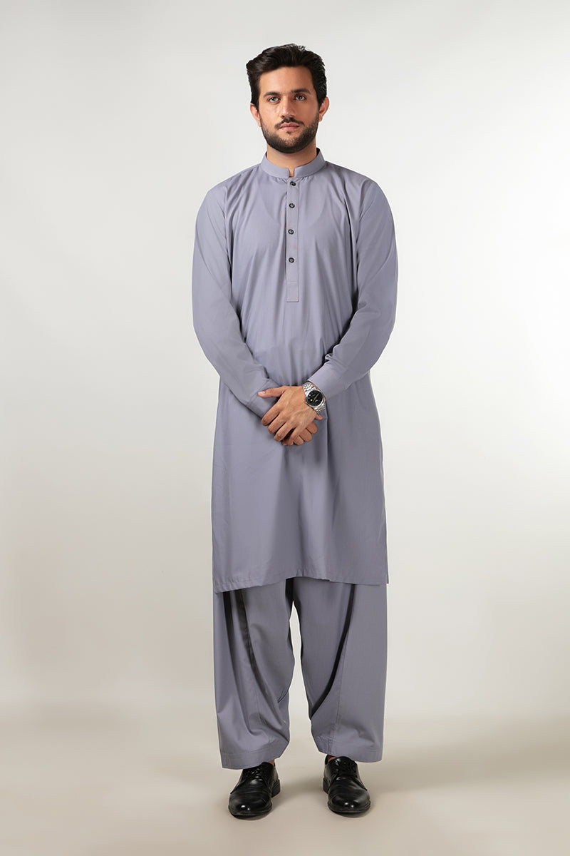 Shalwar Kameez - Cool Breeze Bluish Grey Plain Main image