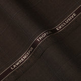 Windowpane Checks-Umber Brown, Wool Blend, Tropical Exclusive Suiting Fabric